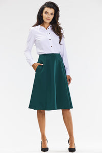 Viscose Midi Skirt with Flared Cut - Michelle & Kenza Co.