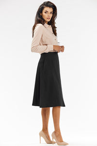 Elegant Midi Skirt - Flared Cut