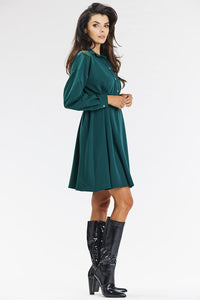 Viscose Shirt Dress with Flared Hem - Michelle & Kenza Co.