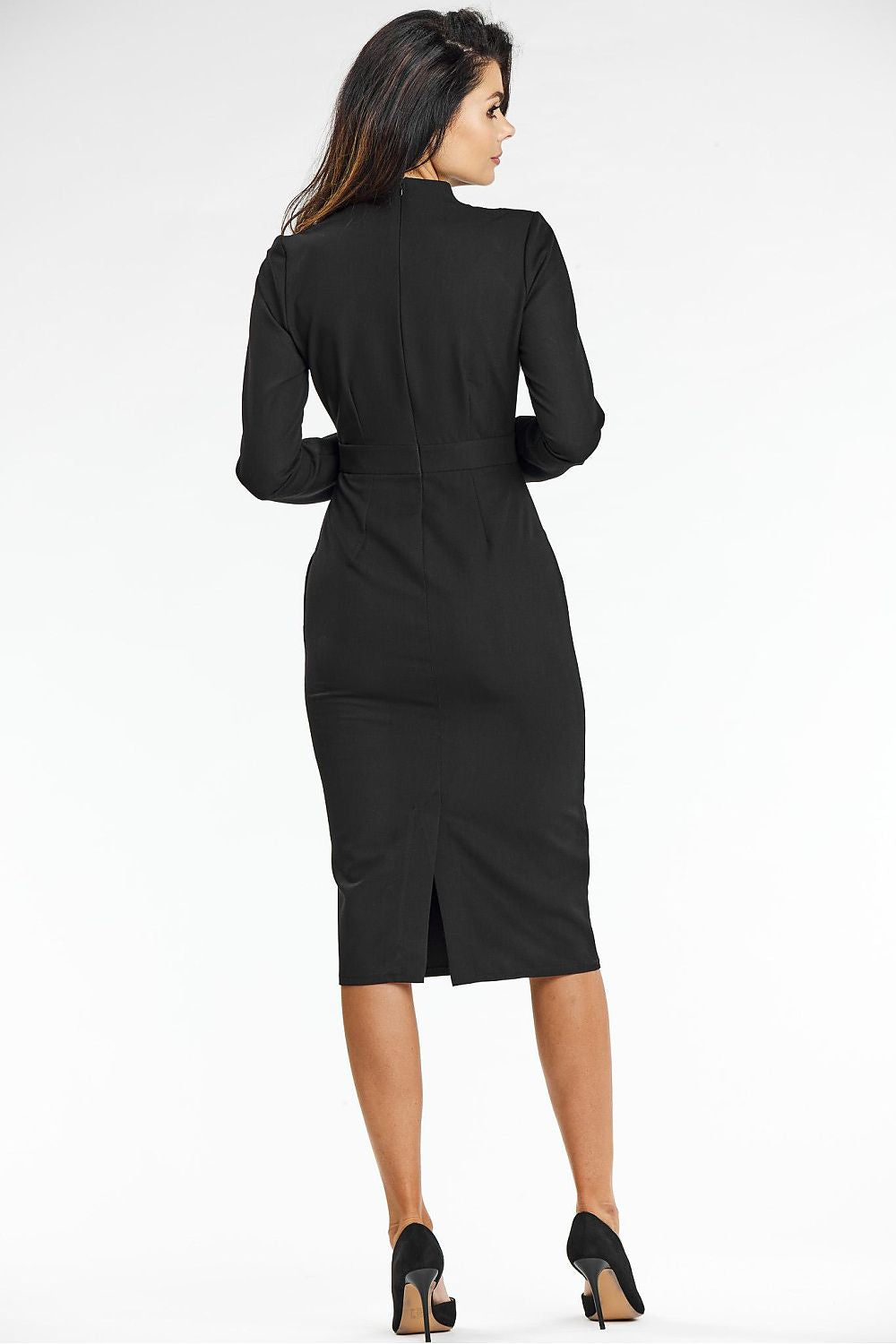 Viscose Midi Dress with V Neckline - Michelle & Kenza Co.