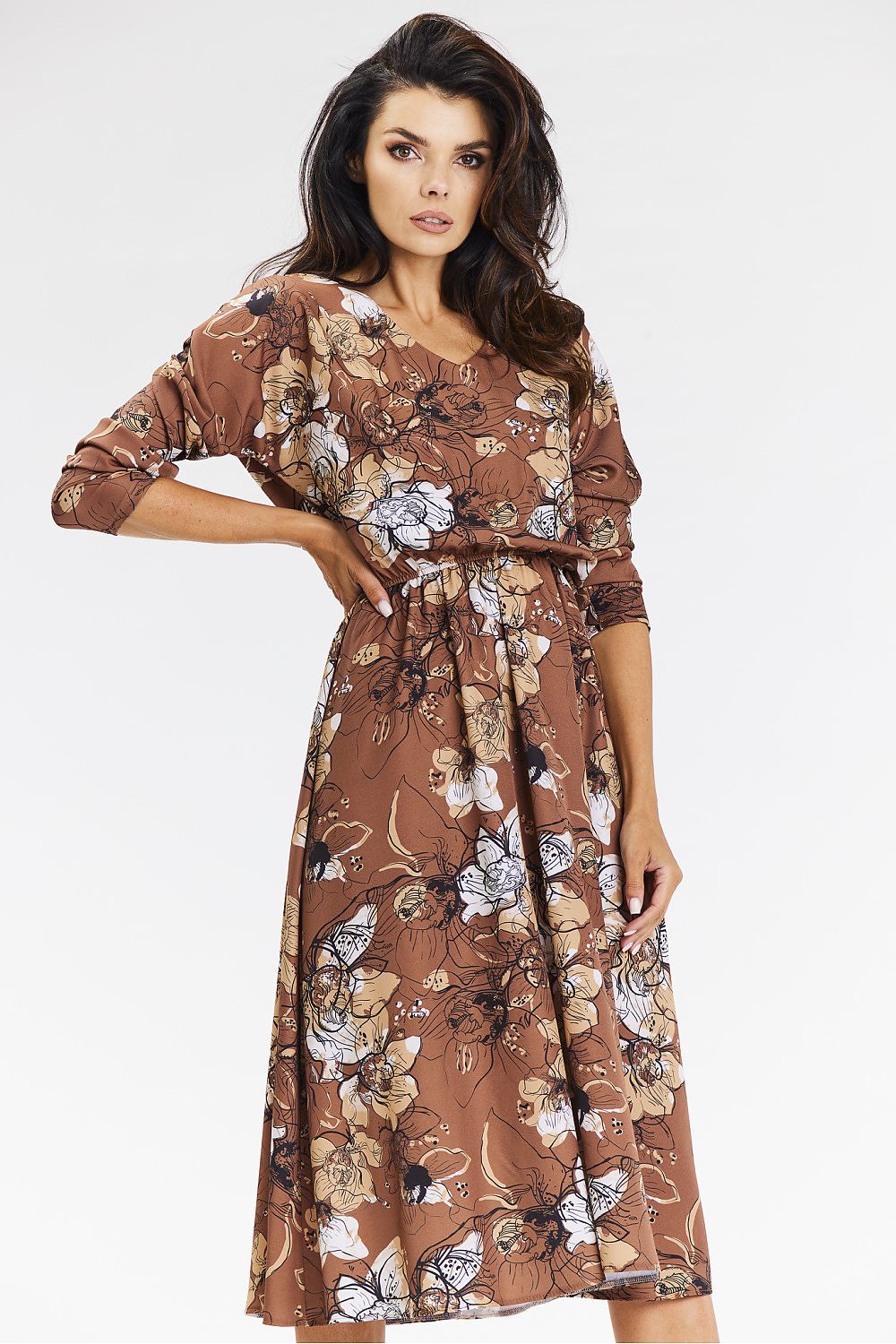 Elegant Kimono Midi Dress