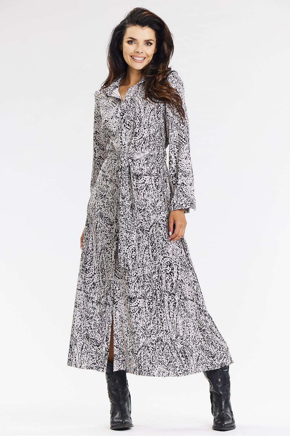 Chic Shirt Maxi Dress with Sash Tie - Michelle & Kenza Co.