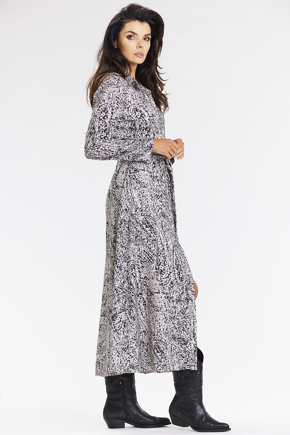 Chic Shirt Maxi Dress with Sash Tie - Michelle & Kenza Co.