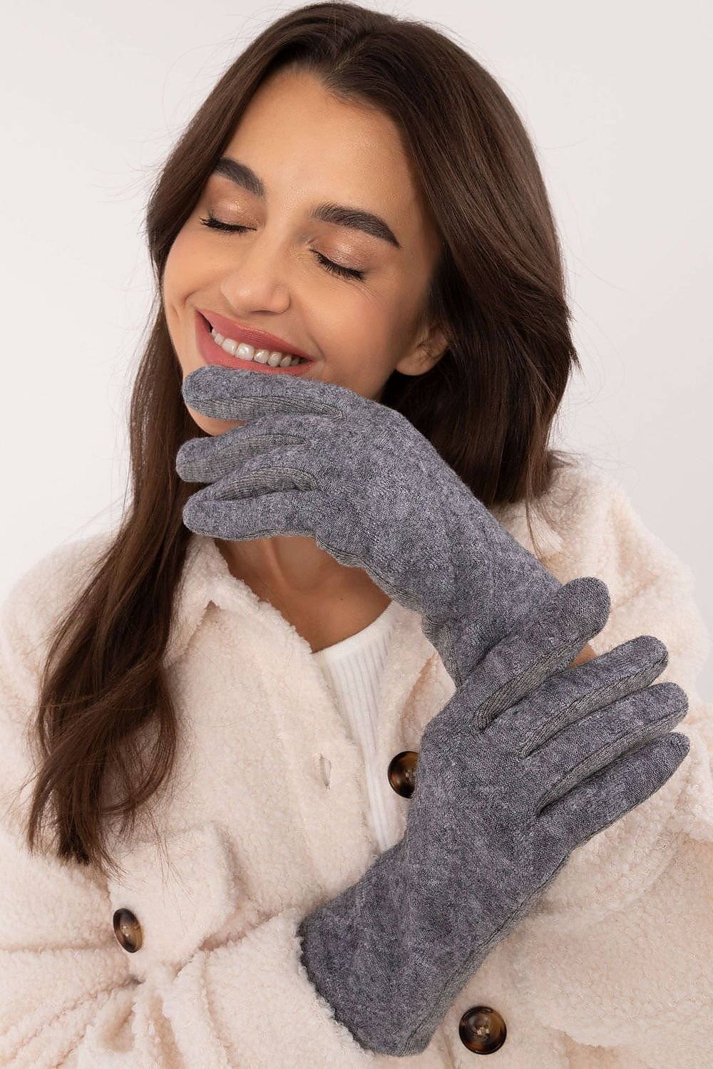 Insulated Fabric Gloves with Embroidered Finger - Michelle & Kenza Co.