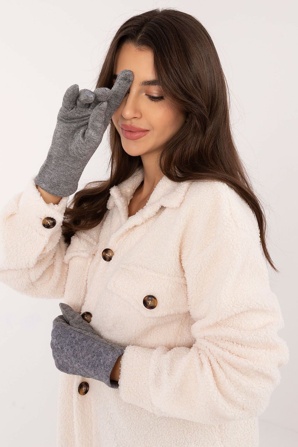 Insulated Fabric Gloves with Embroidered Finger - Michelle & Kenza Co.