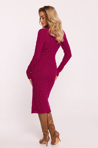 Yarn Sweater Dress with V-Neckline - Michelle & Kenza Co.