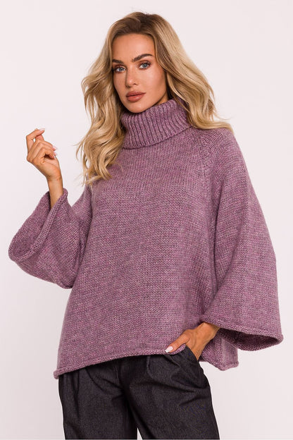 Soft Pile Turtleneck Sweater with Oversized Sleeves - Michelle & Kenza Co.