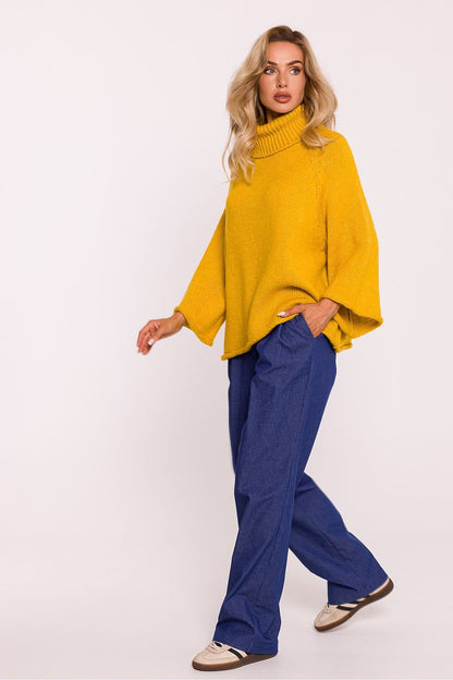 Soft Pile Turtleneck Sweater with Oversized Sleeves - Michelle & Kenza Co.