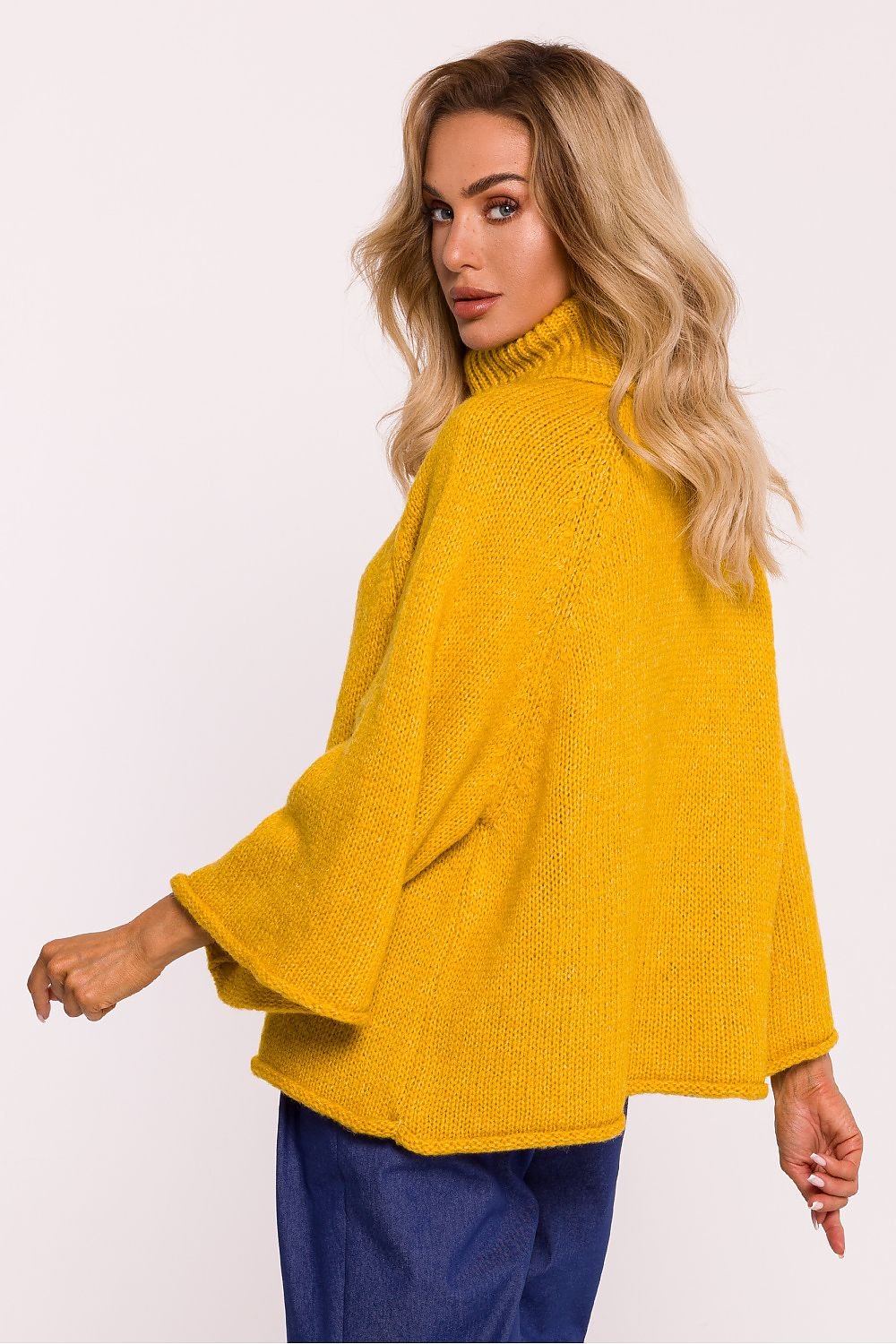 Soft Pile Turtleneck Sweater with Oversized Sleeves - Michelle & Kenza Co.