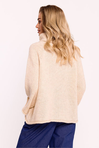 Soft Pile Turtleneck Sweater with Oversized Sleeves - Michelle & Kenza Co.