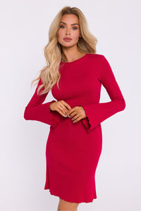 Ribbed Cotton Dress with Decorative Trim - Michelle & Kenza Co.