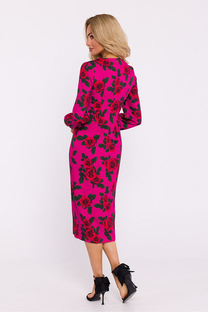 Crimson Midi Dress with Romantic Sleeves - Michelle & Kenza Co.