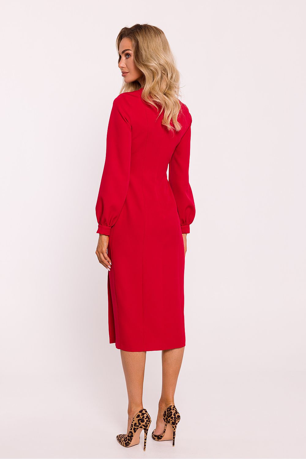 Crimson Daydress with High Slit - Michelle & Kenza Co.