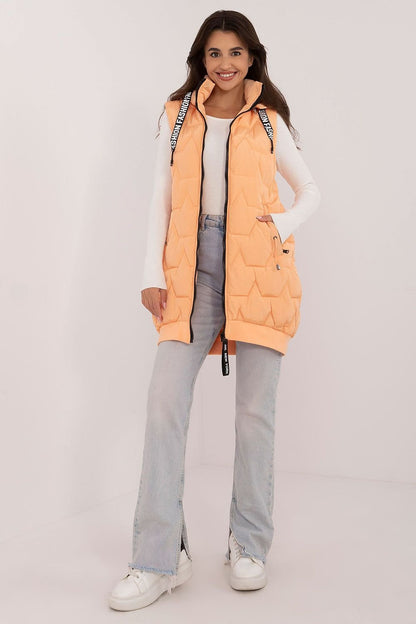 Chic Quilted Knee-Length Vest