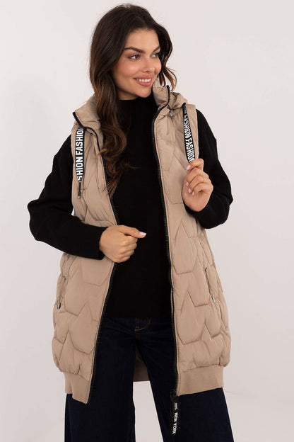 Chic Quilted Knee-Length Vest