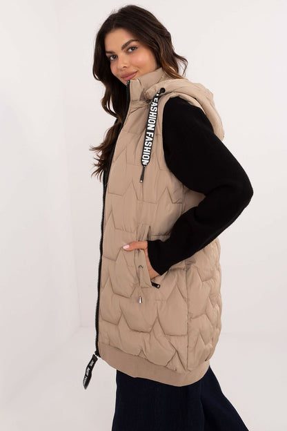 Chic Quilted Knee-Length Vest