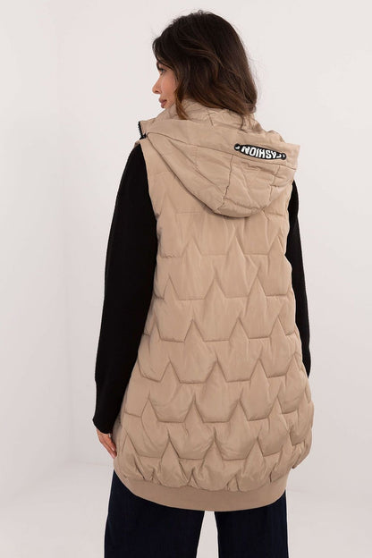 Chic Quilted Knee-Length Vest