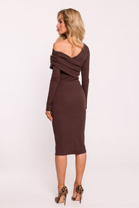 Ribbed Cotton Daydress with Asymmetrical Neckline - Michelle & Kenza Co.