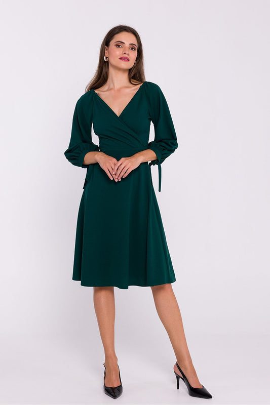 Soft Knit Daydress with V-Shaped Neckline - Michelle & Kenza Co.