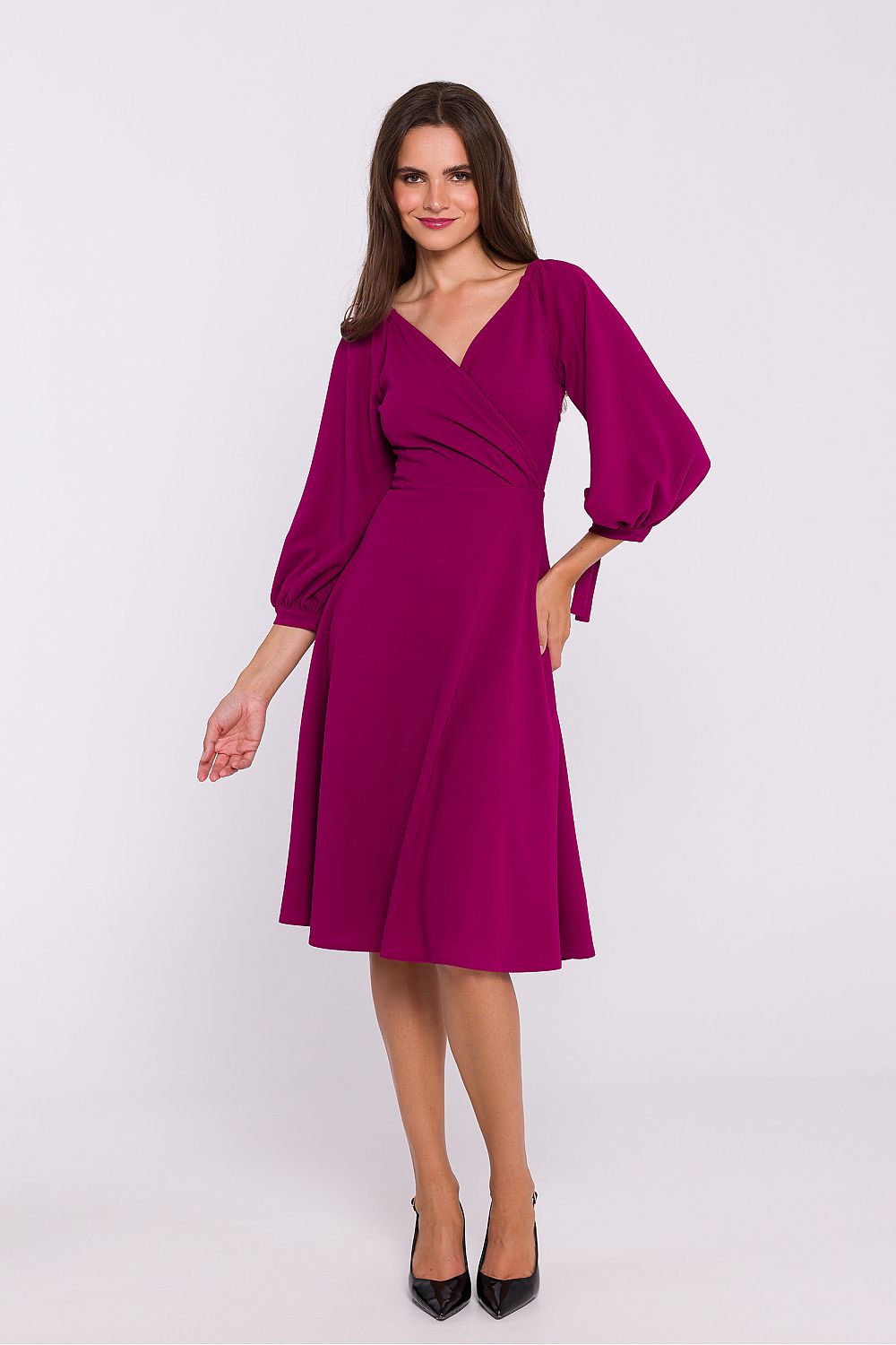 Soft Knit Daydress with V-Shaped Neckline - Michelle & Kenza Co.