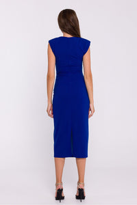 Stretch Knit Midi Dress with Delicate Shoulder Pads - Michelle & Kenza Co.