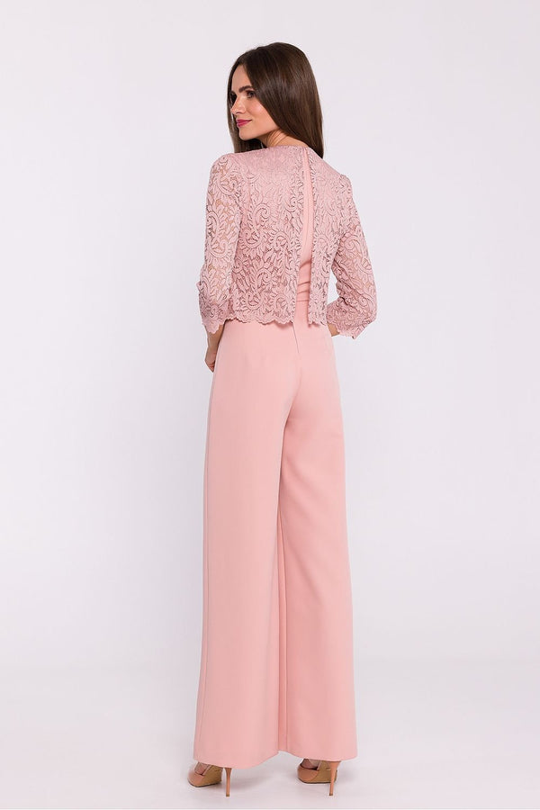 Lace Jumpsuit with Wide Legs - Michelle & Kenza Co.