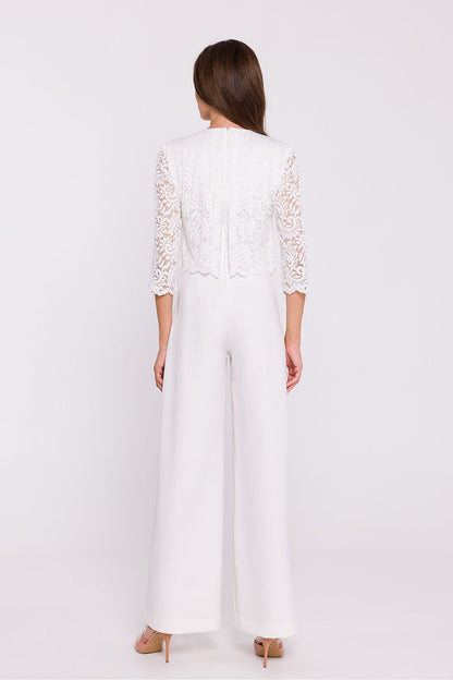 Lace Jumpsuit with Wide Legs - Michelle & Kenza Co.