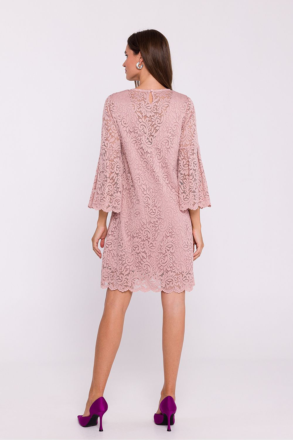 Lace Evening Dress with Charming Frill - Michelle & Kenza Co.