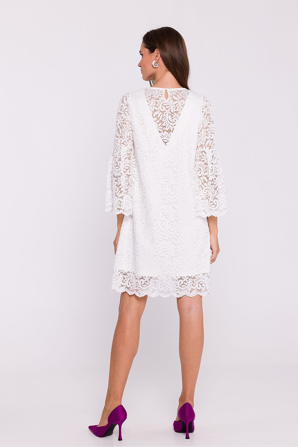 Lace Evening Dress with Charming Frill - Michelle & Kenza Co.