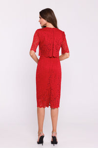 Lace Evening Dress with Elegant Pencil Cut - Michelle & Kenza Co.