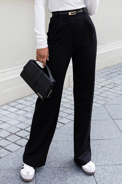 Viscose Trousers with High Waist - Michelle & Kenza Co.