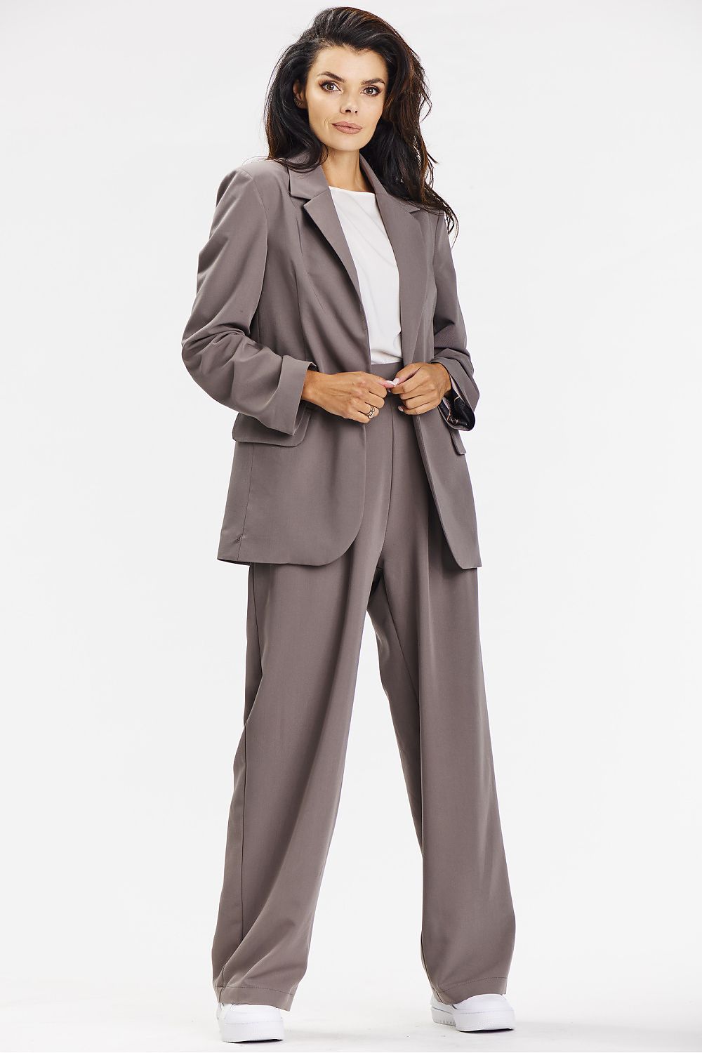 Taupe Wide-Leg Trousers for Comfort