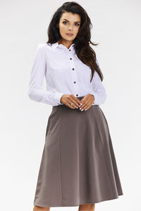 Elegant Midi Skirt - Flared Cut