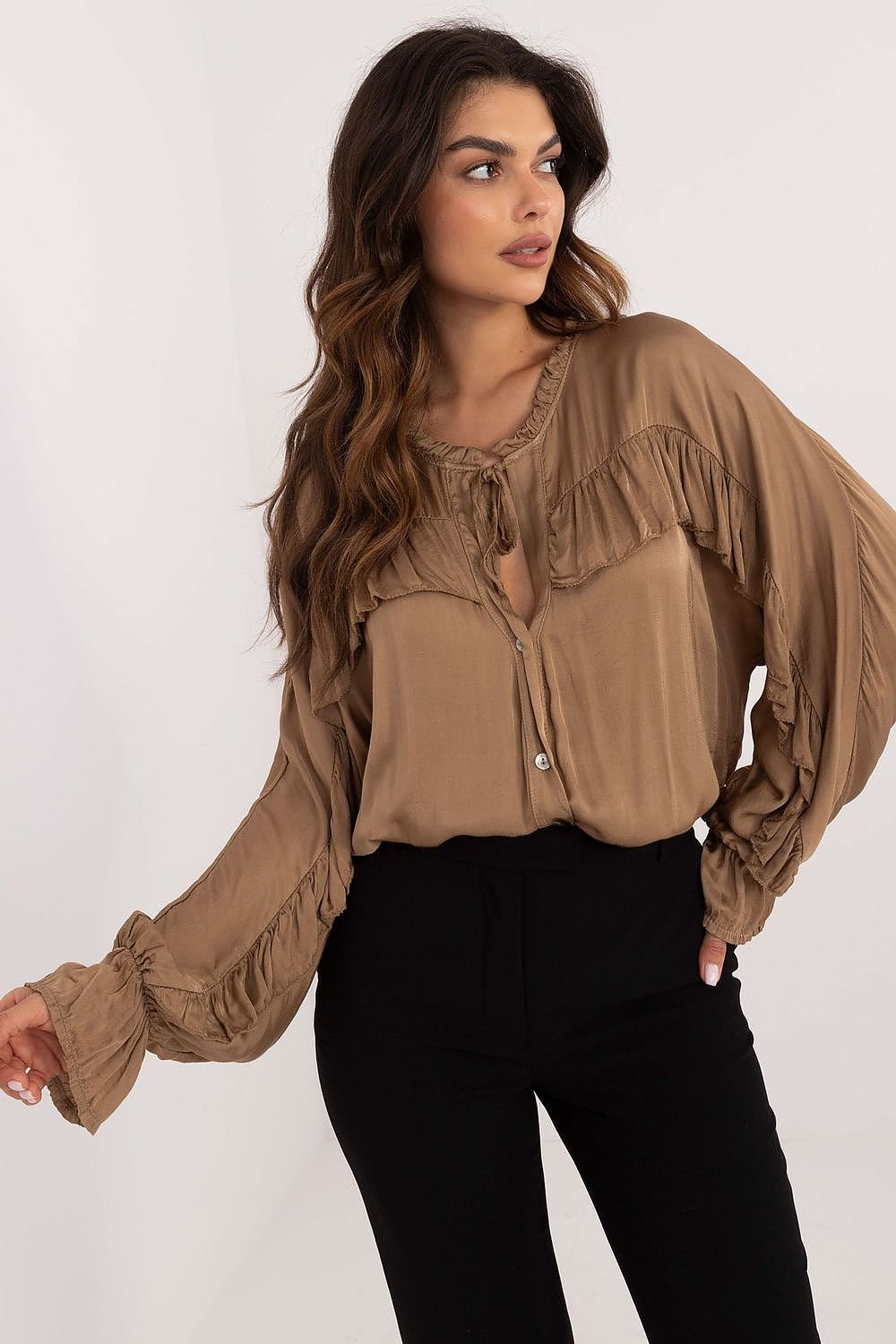 Chic Ruffle Sleeve Blouse