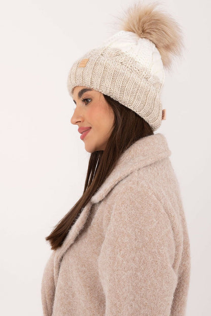 Plaid Pom-Pom Beanie