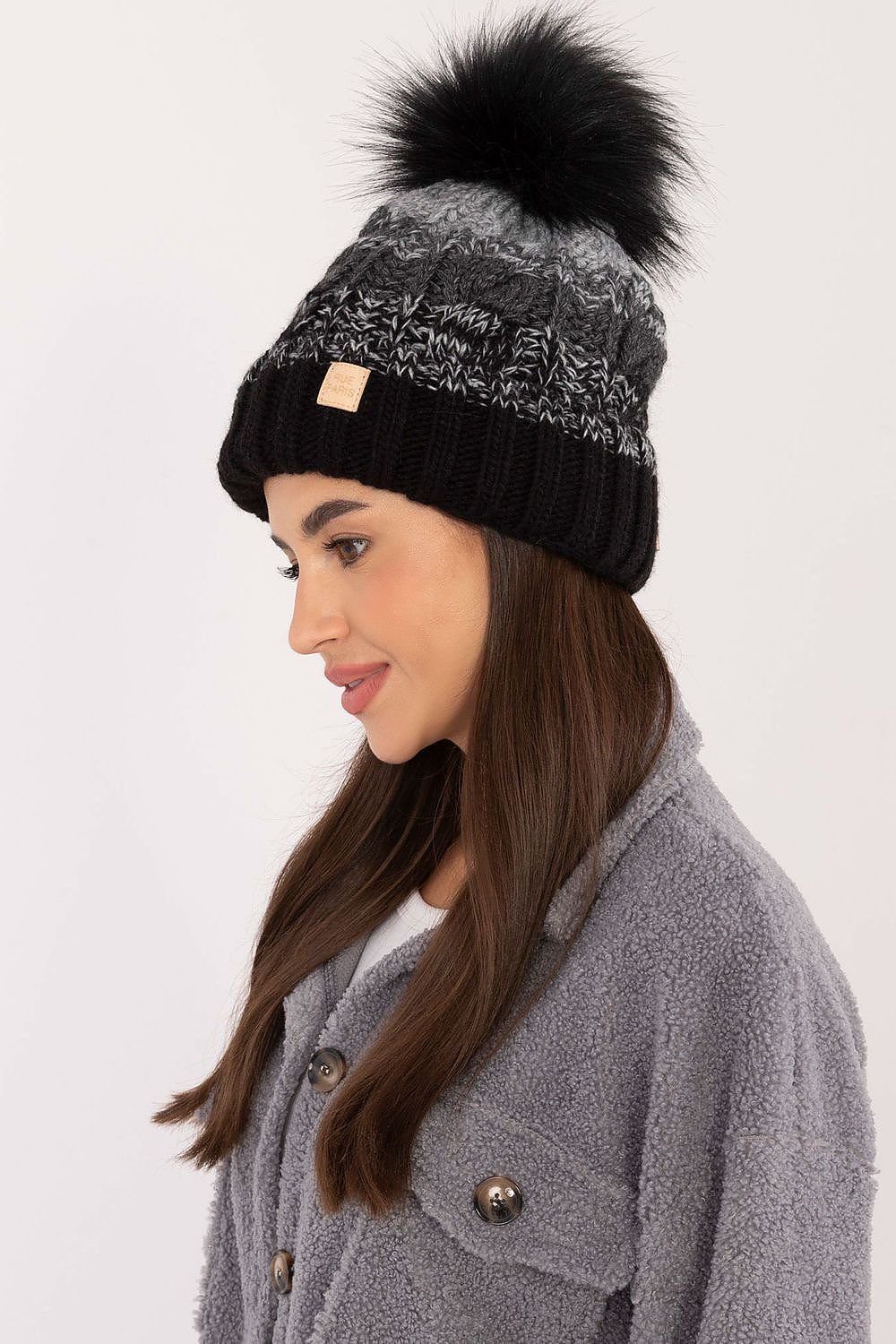 Plaid Pom-Pom Beanie