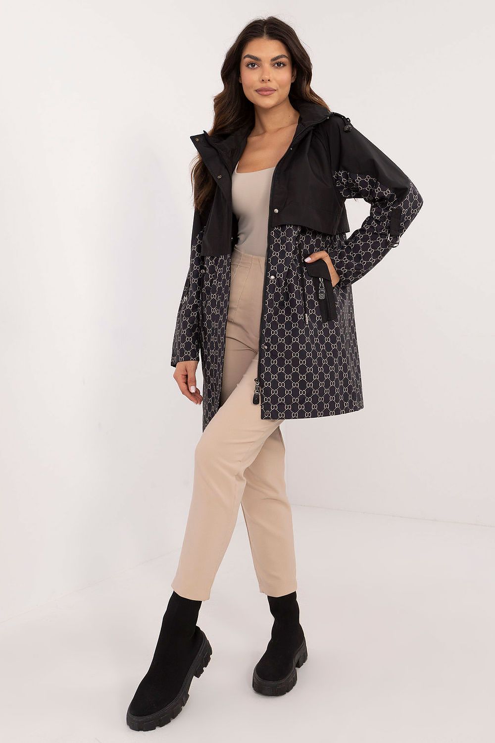 Transitional Jacket with Hood and Unique Print - Michelle & Kenza Co.