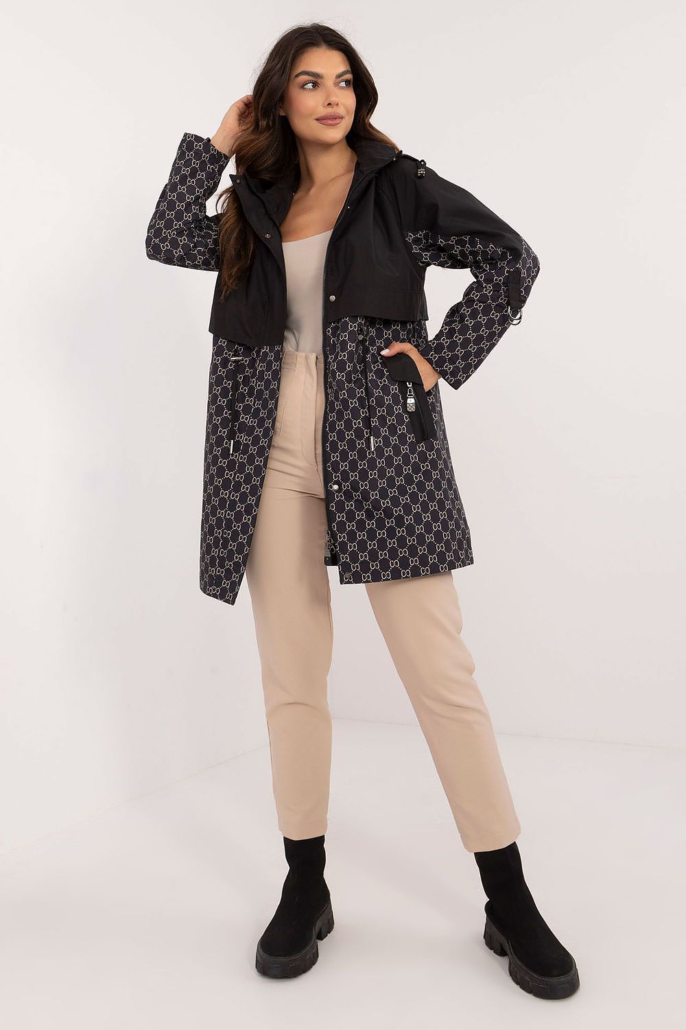 Transitional Jacket with Hood and Unique Print - Michelle & Kenza Co.