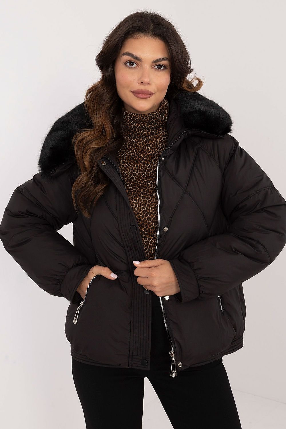 Casual Winter Jacket with Fur-Trimmed Hood - Michelle & Kenza Co.