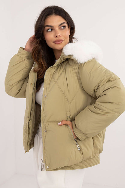 Casual Winter Jacket with Fur-Trimmed Hood - Michelle & Kenza Co.