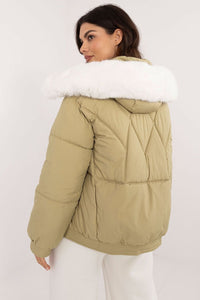 Casual Winter Jacket with Fur-Trimmed Hood - Michelle & Kenza Co.