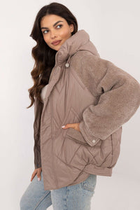 Corduroy Sleeve Jacket with Hood and Zipper Pockets - Michelle & Kenza Co.