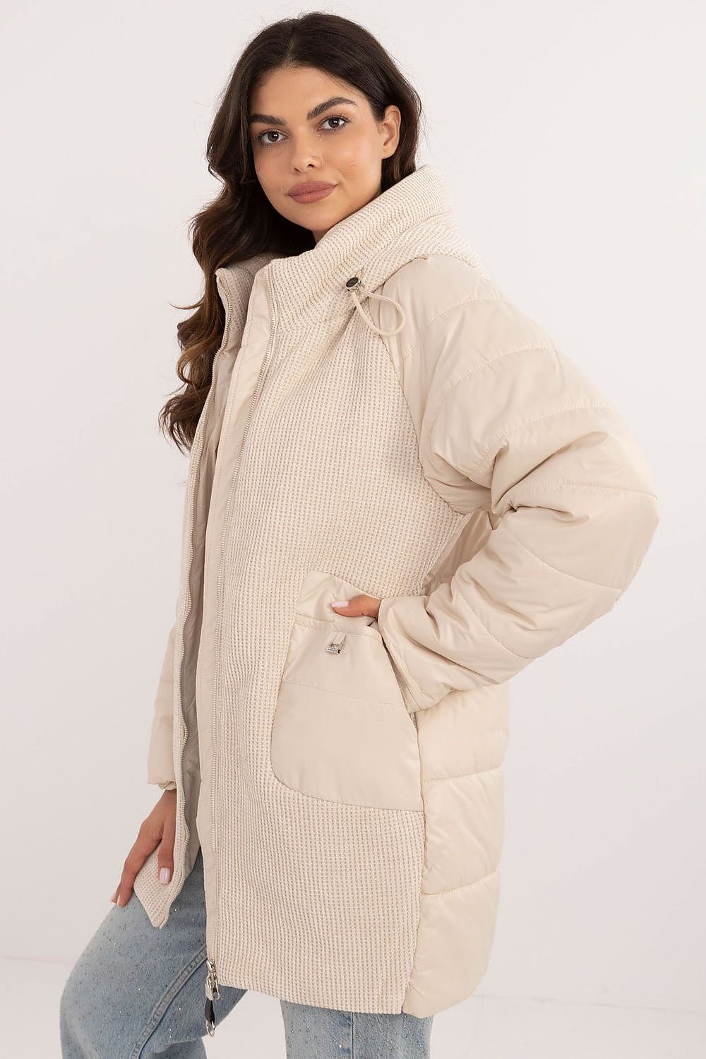 Corduroy Jacket with Quilted Design and Hood - Michelle & Kenza Co.