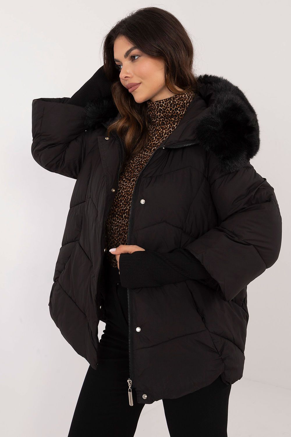 Quilted Jacket with Detachable Fur Trim - Michelle & Kenza Co.