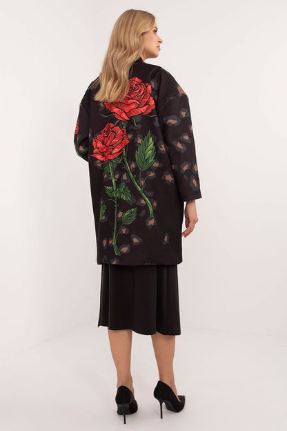 Elegant Rose Print Coat