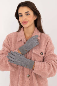 Smooth Ribbed Gloves with Embroidered Flower - Michelle & Kenza Co.