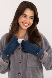 Smooth Ribbed Gloves with Embroidered Flower - Michelle & Kenza Co.