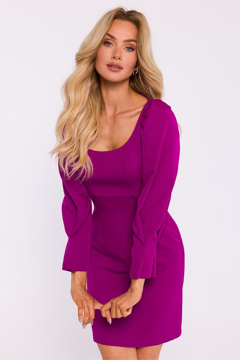 Charming Mini Dress with Deep Square Neckline - Michelle & Kenza Co.