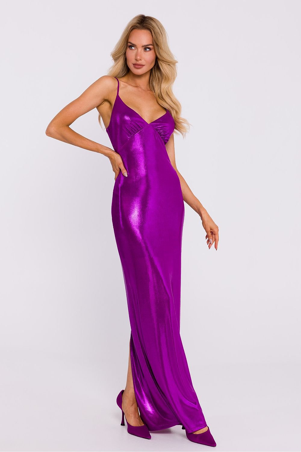 Knit Maxi Dress with Metallic Sheen - Michelle & Kenza Co.