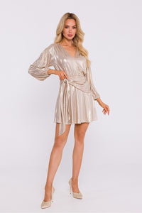 Knit Mini Dress with Metallic Sheen - Michelle & Kenza Co.